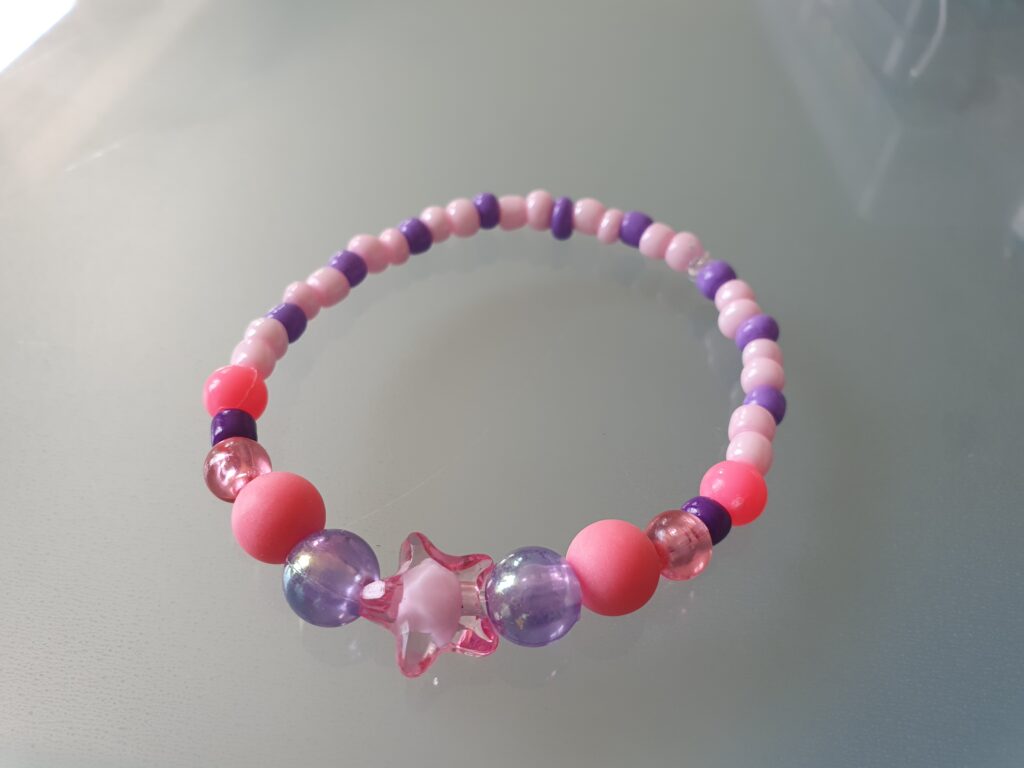 Paars+roze ster armband