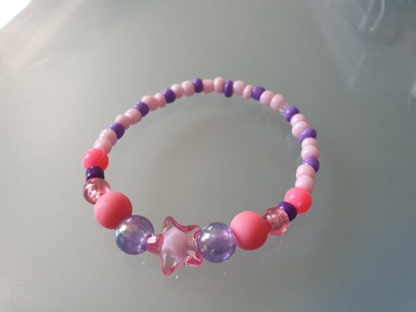 Paars+roze ster armband